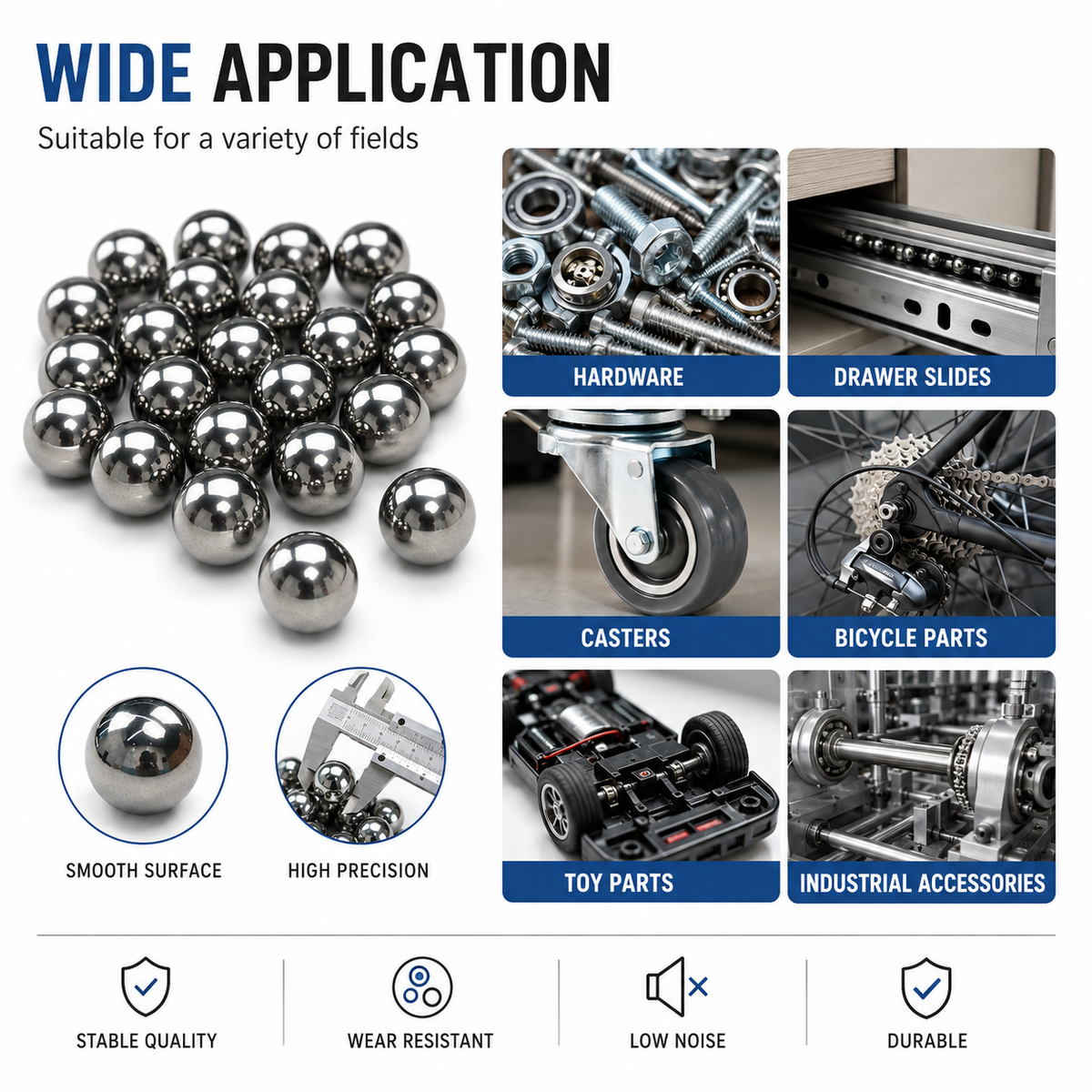 BaseGlobal Soft Unhardened Low Carbon Steel Balls | Weldable AISI 1010/1015 Steel Balls for Fabrication & Decorative Metalwork
