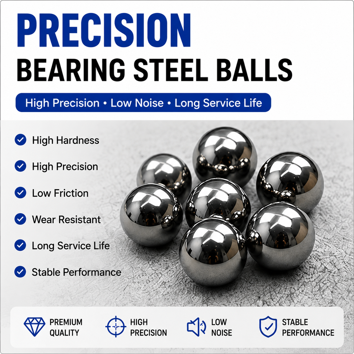 BaseGlobal AISI 52100 Chrome Steel Balls | High-Precision 100Cr6 GCr15 Bearing Balls Manufacturer & Supplier