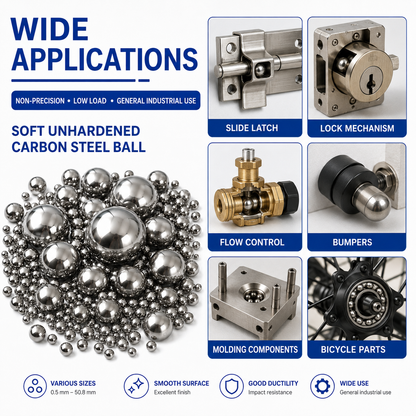 BaseGlobal Soft Unhardened Low Carbon Steel Balls | Weldable AISI 1010/1015 Steel Balls for Fabrication & Decorative Metalwork