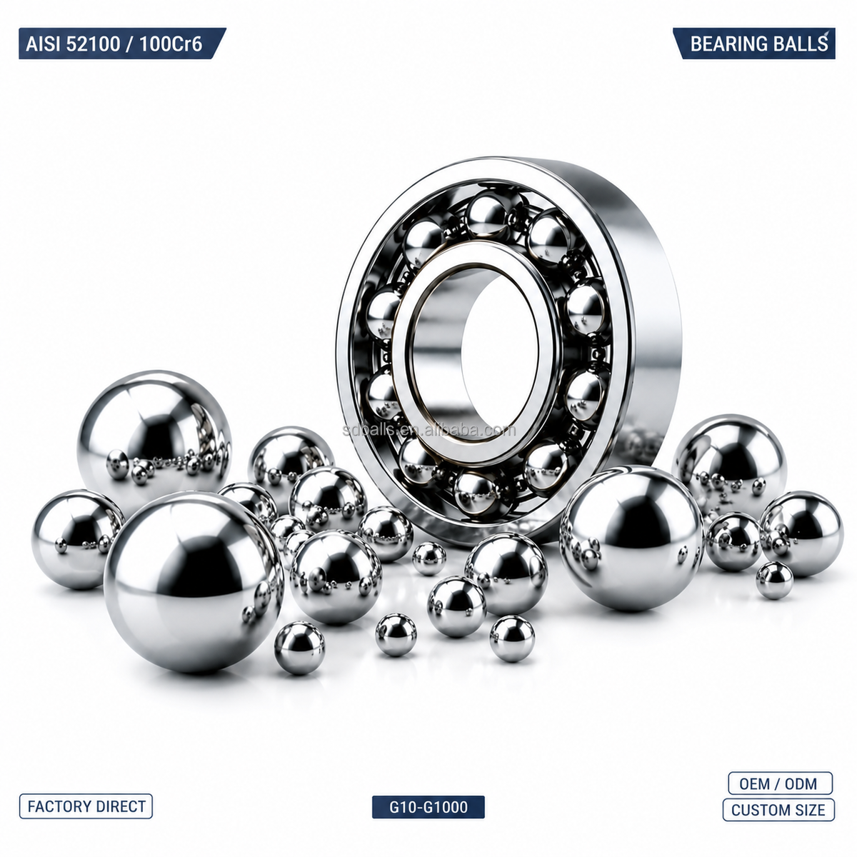 BaseGlobal AISI 52100 Chrome Steel Balls | High-Precision 100Cr6 GCr15 Bearing Balls Manufacturer & Supplier